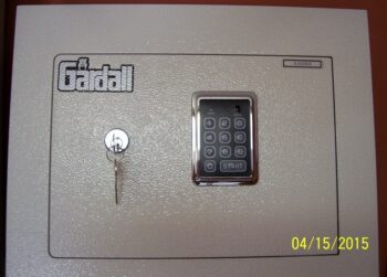 Gardall. Wall safe, key lock, Electronic lock